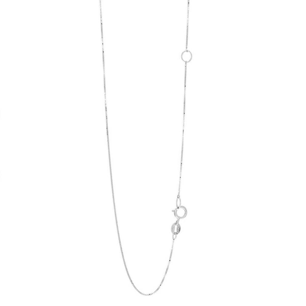 Box Chain in 14k White Gold, 16-18"
