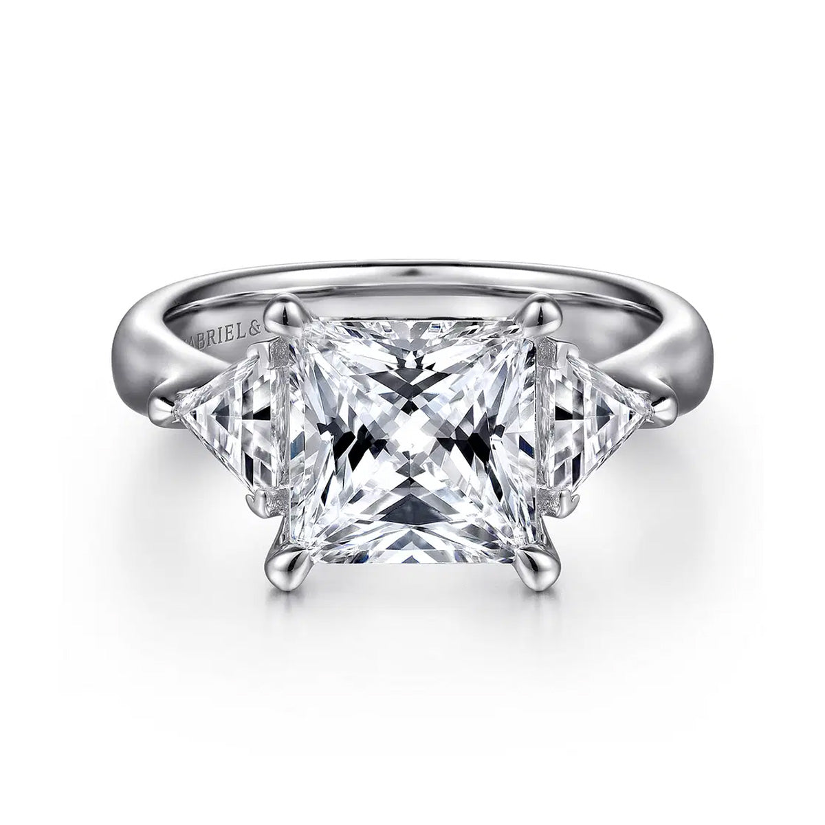 Meena 3-Stone Princess Cut Engagement Ring Setting