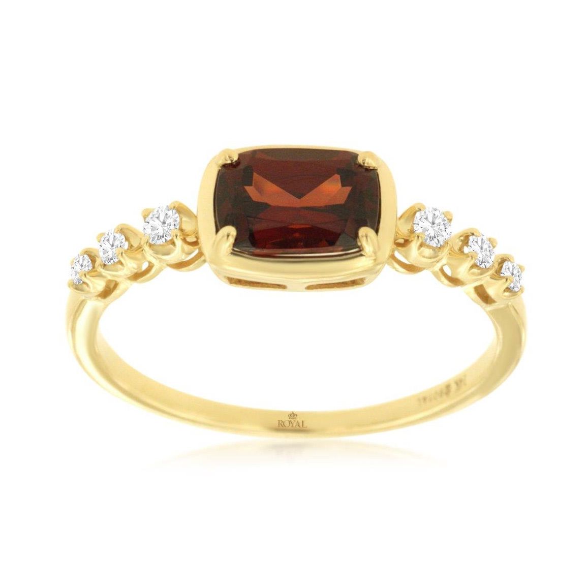Garnet and Diamond East-West Ring