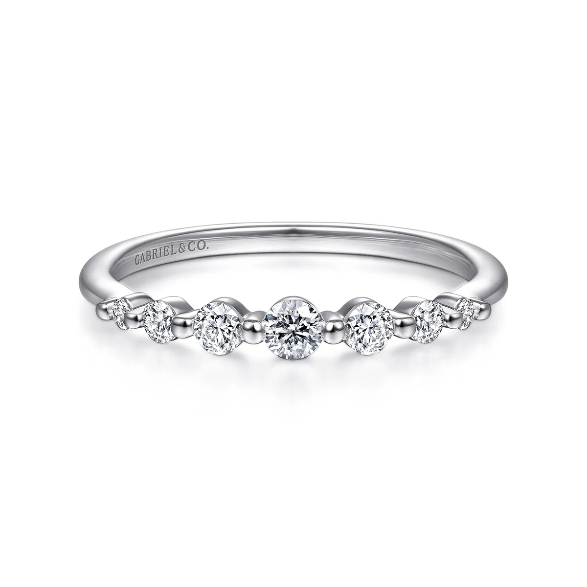 Single Prong Diamond Stacking Ring in 14K White Gold
