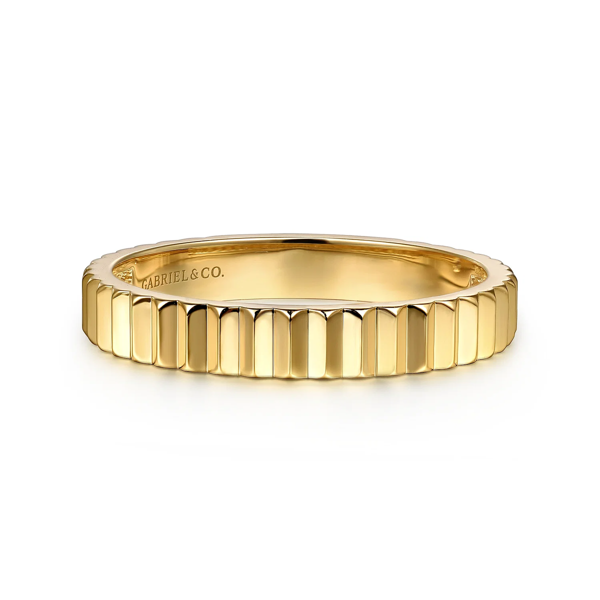 Geometric 14k Yellow Gold Stackable Band