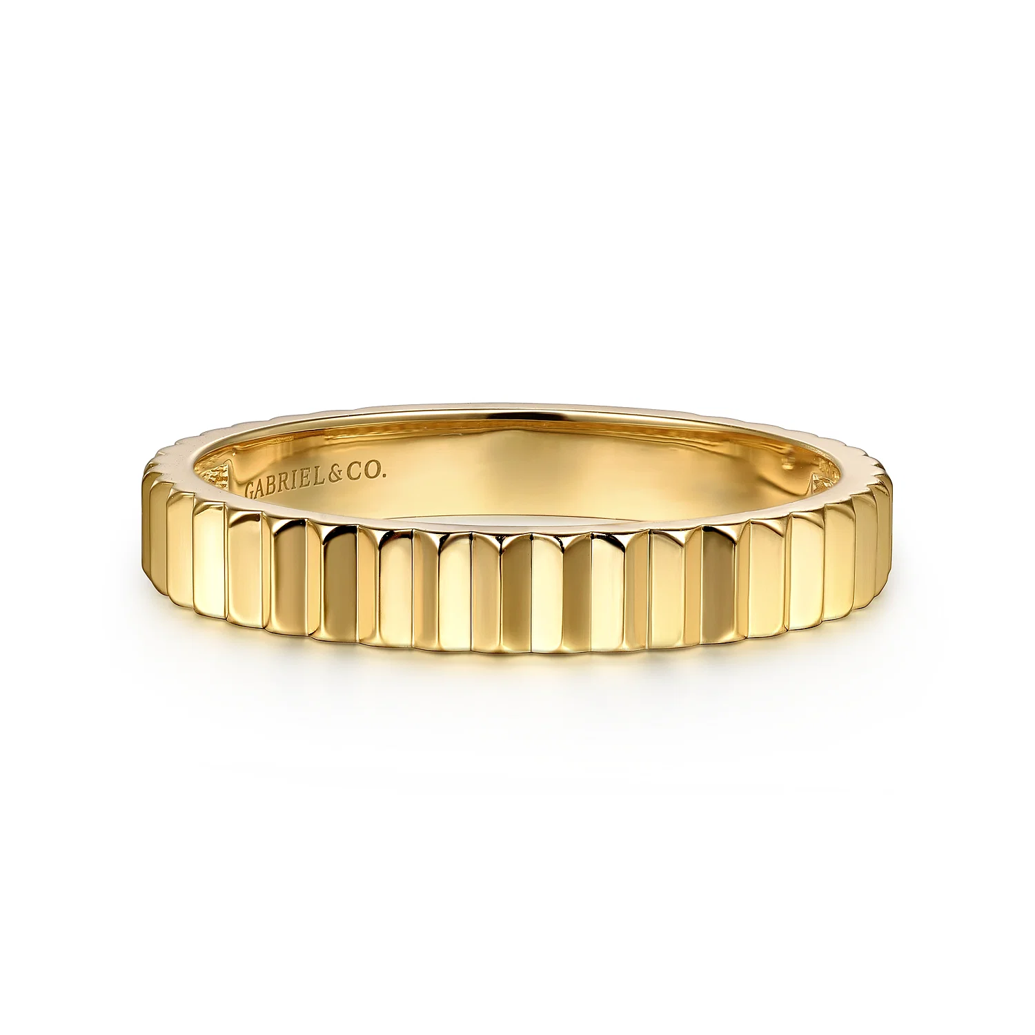 Geometric 14k Yellow Gold Stackable Band