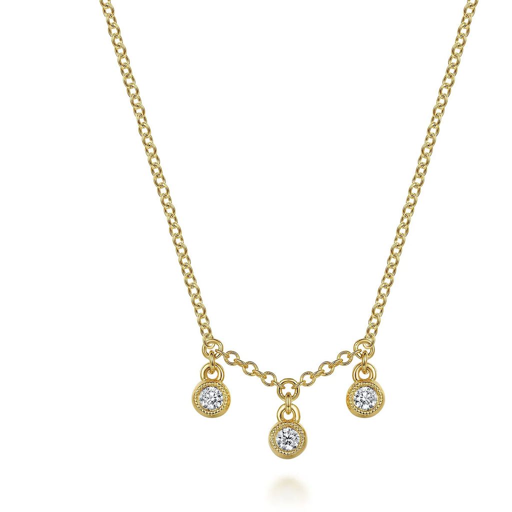 Diamond Bezel Dangle Necklace