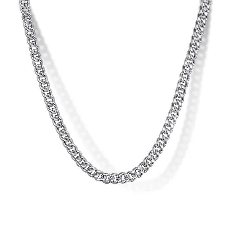 Sterling Silver Solid Link Chain Necklace, 22"