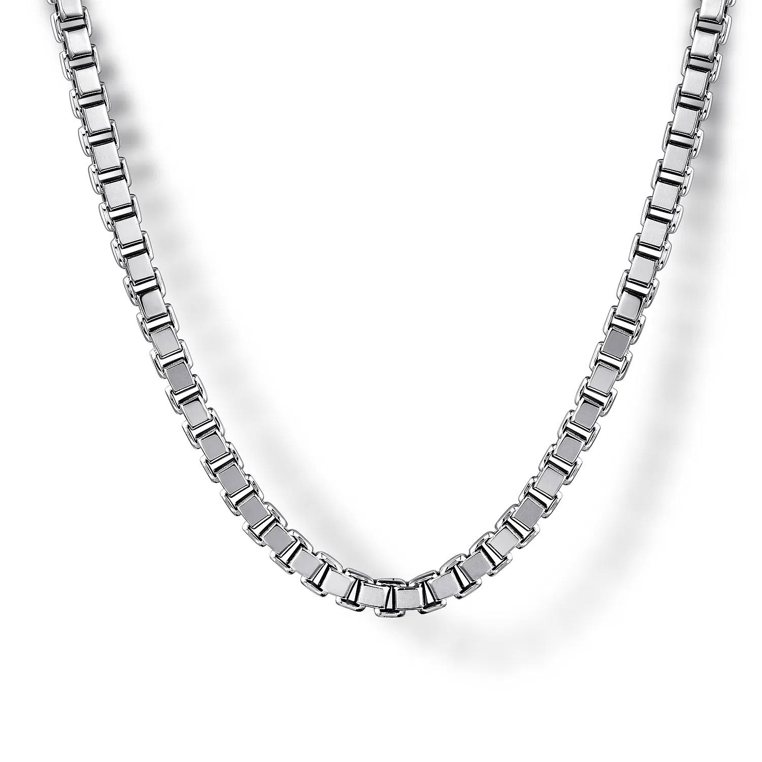 Sterling Silver Solid Box Chain Necklace, 22"