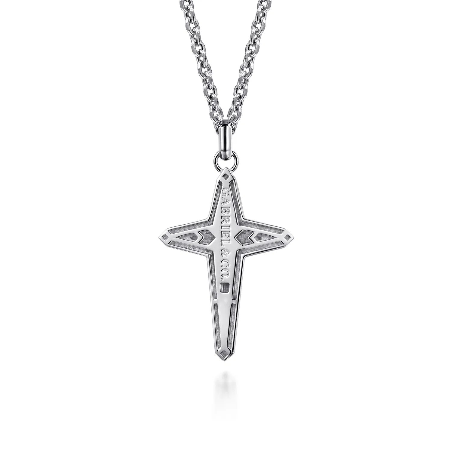 Sterling Silver Cross Pendant Necklace, 22"