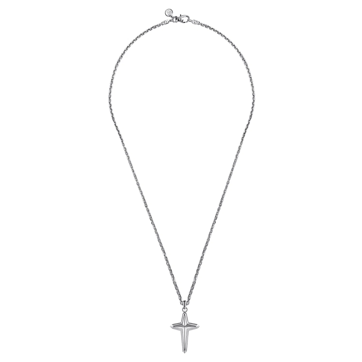 Sterling Silver Cross Pendant Necklace, 22"