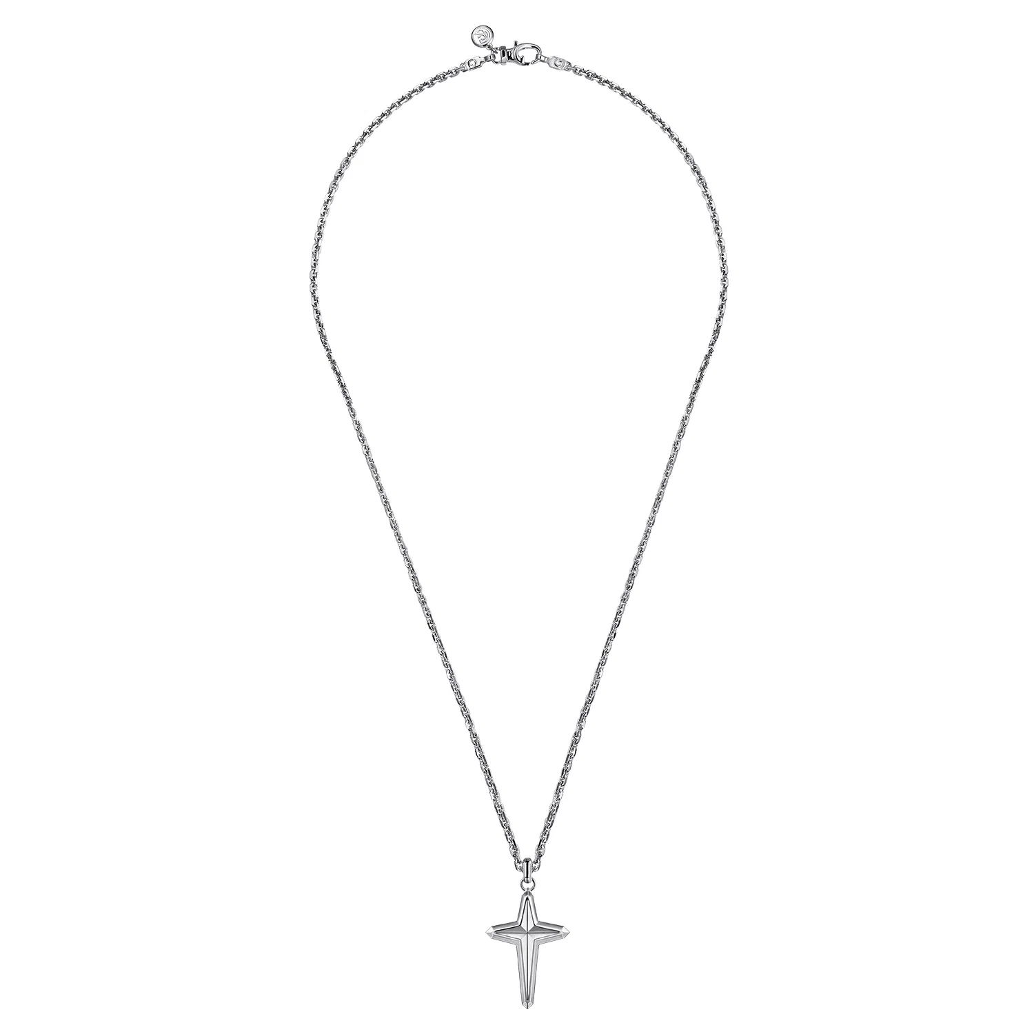 Sterling Silver Cross Pendant Necklace, 22"