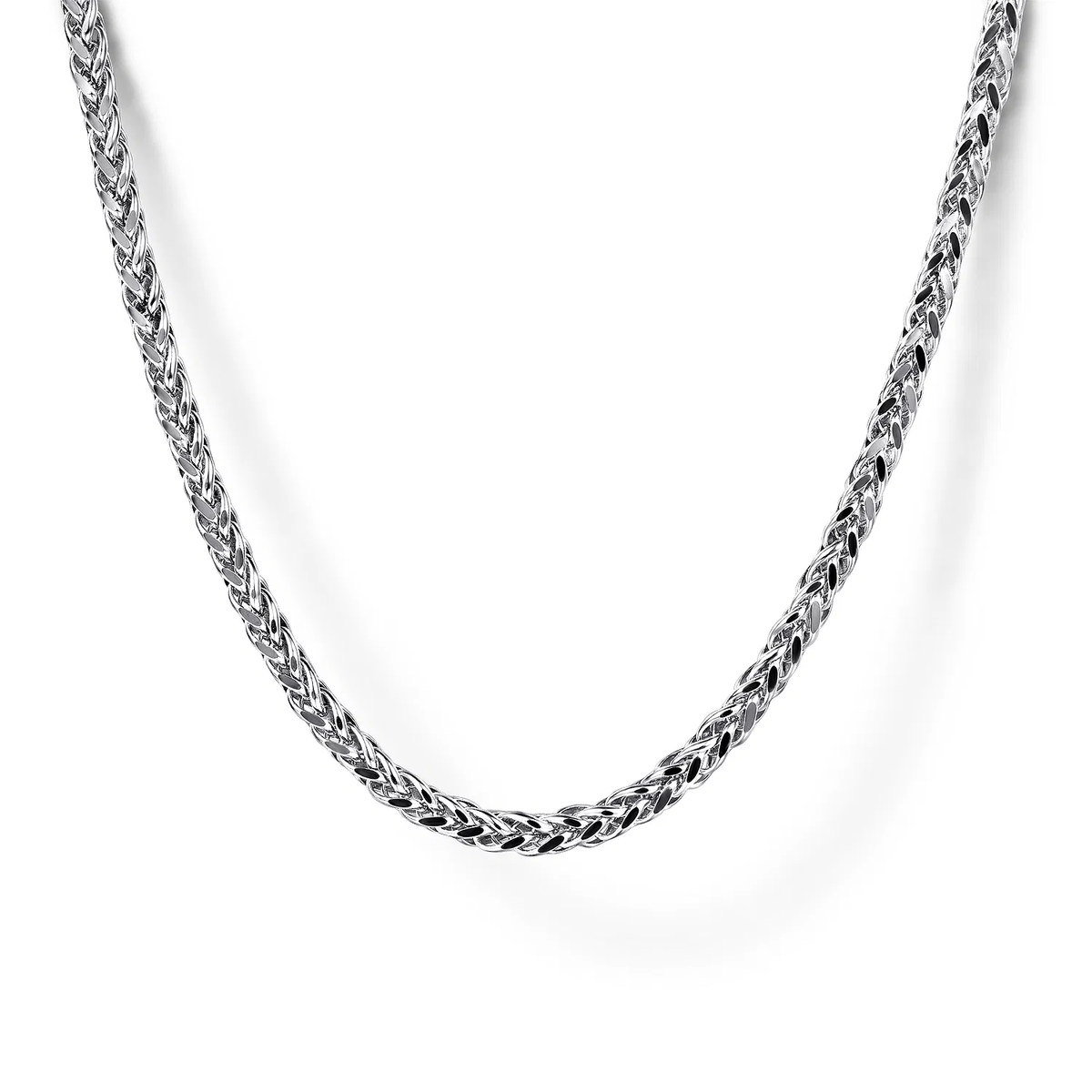 Sterling Silver Solid Wheat Chain Necklace, 22"