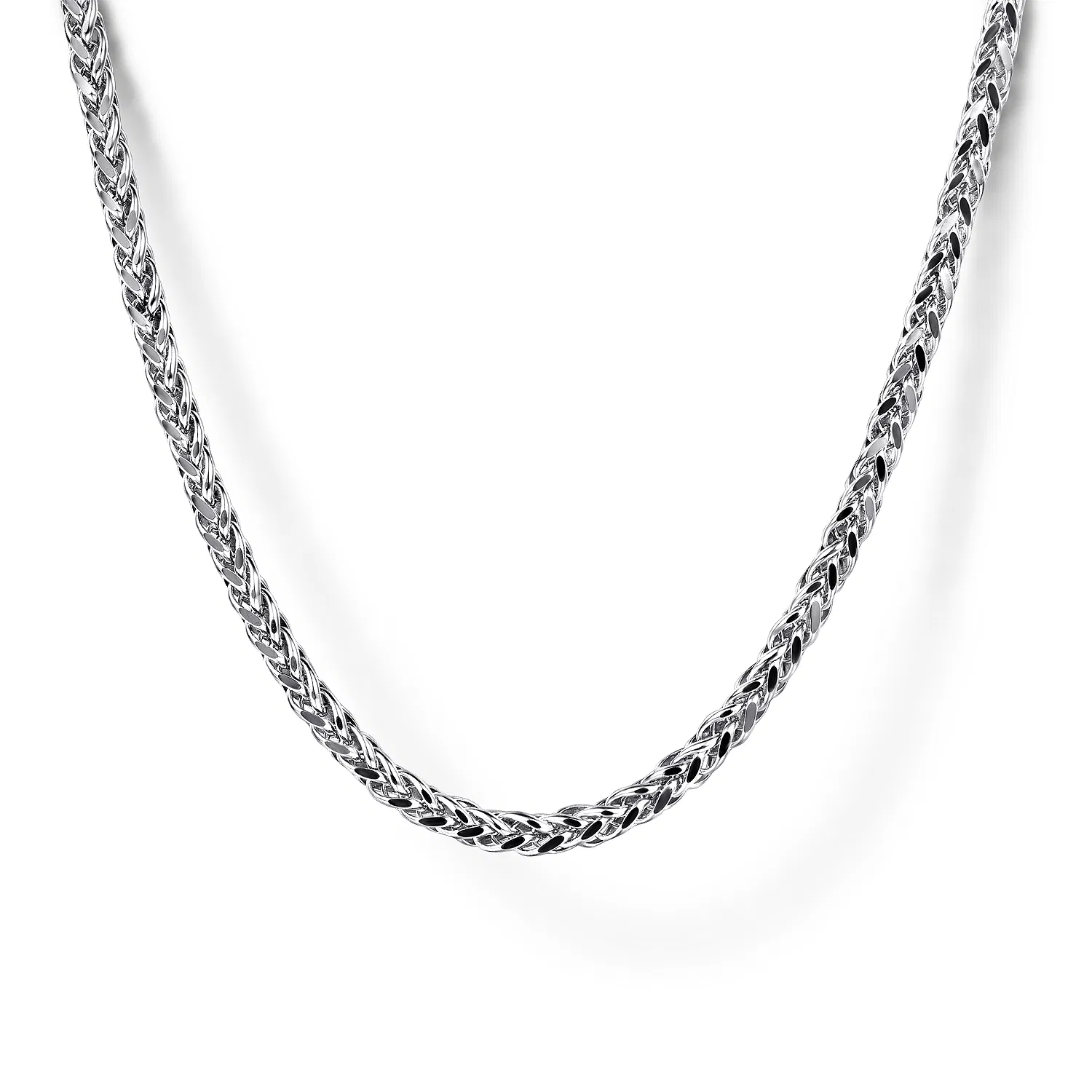 Sterling Silver Solid Wheat Chain Necklace, 22"