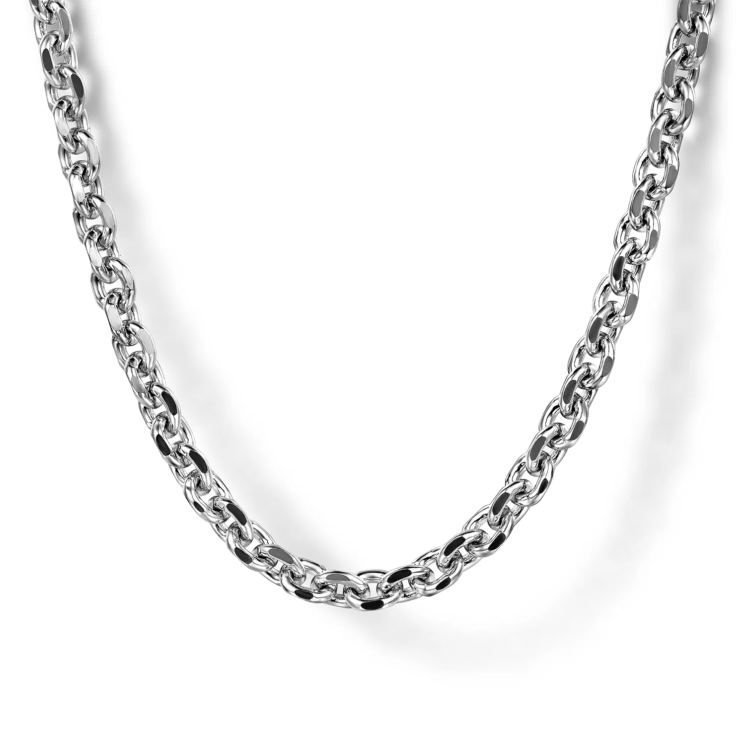 925 Sterling Silver Solid Link Chain Necklace, 22", 3.6mm
