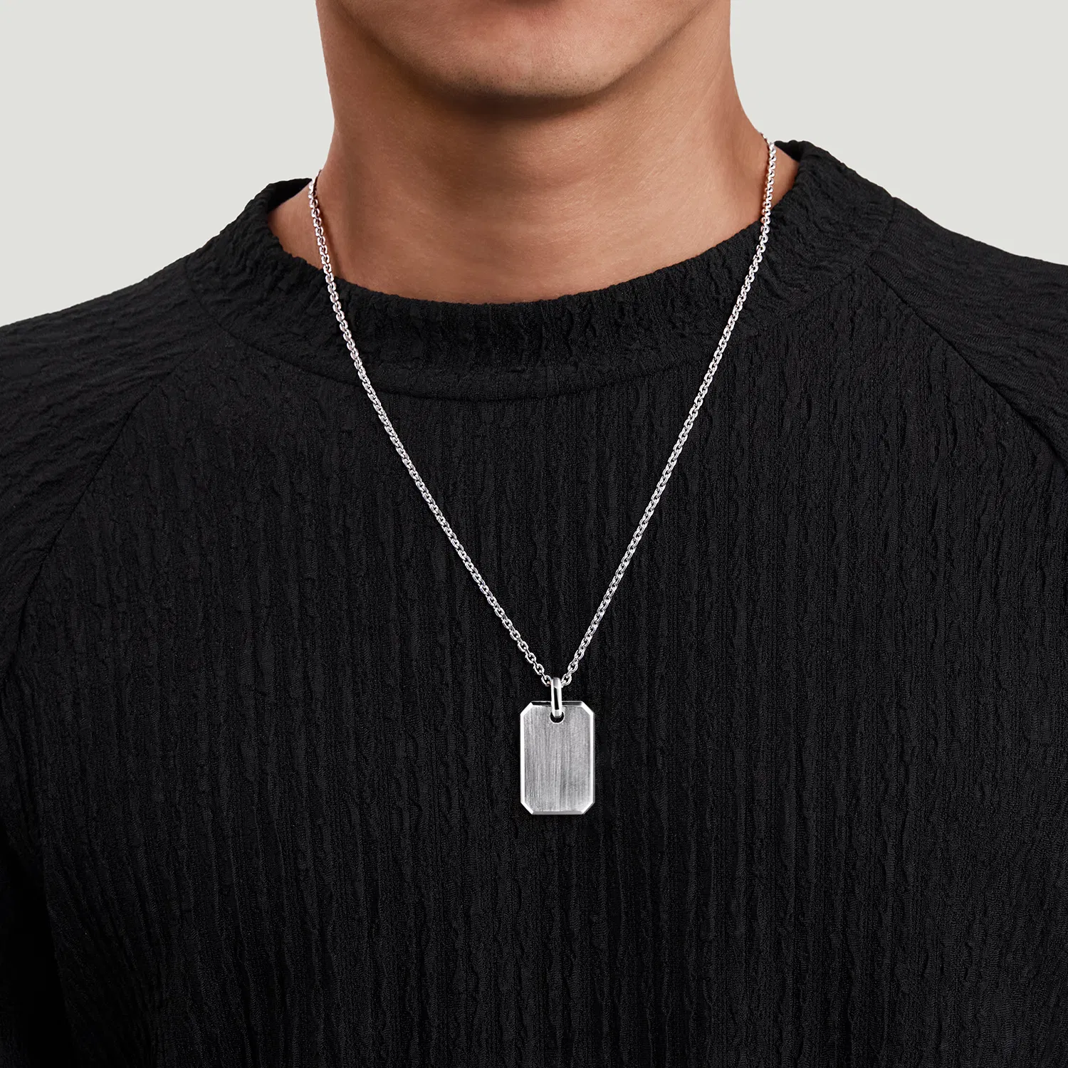 Sterling Silver Dog Tag Pendant