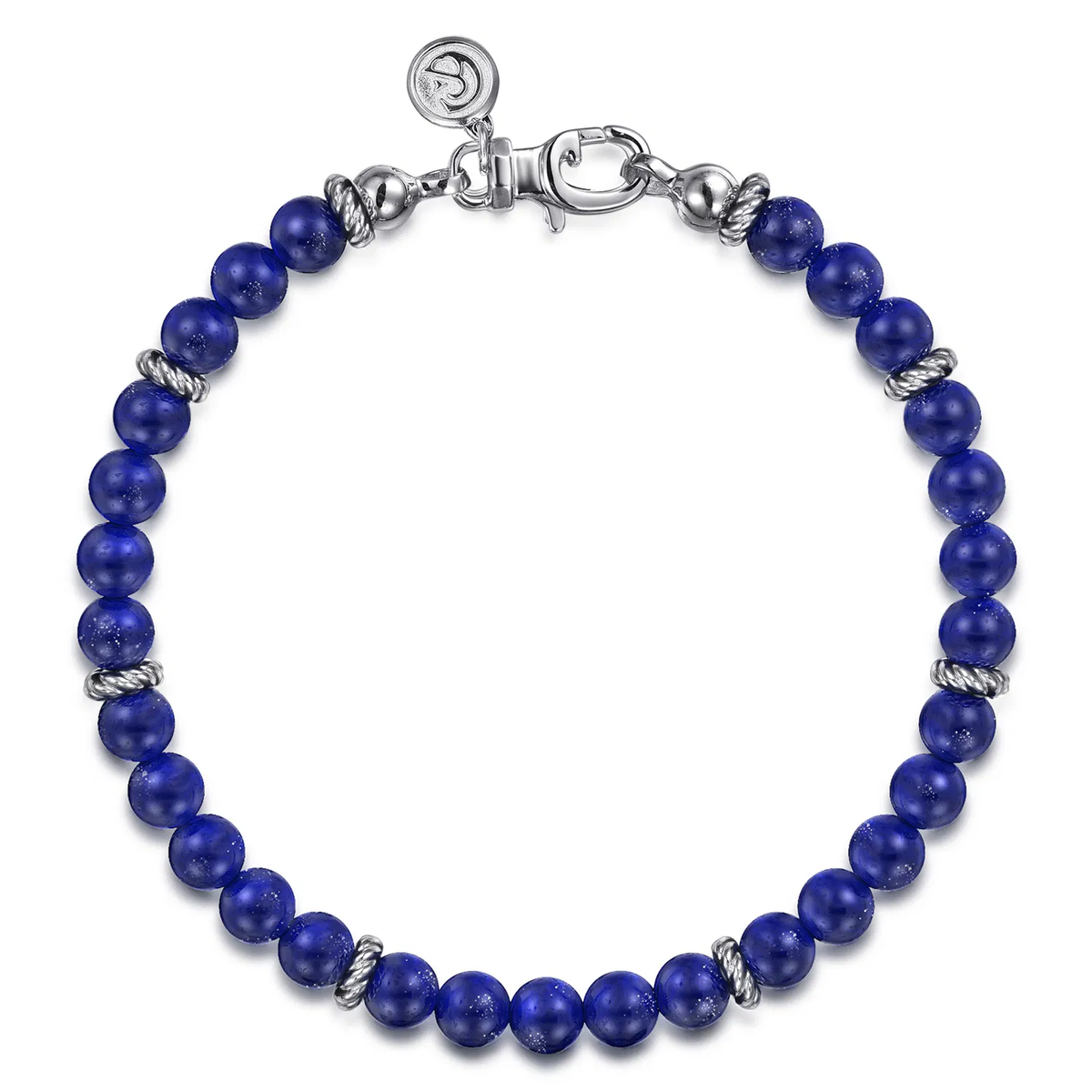 Sterling Silver Lapis Beaded Bracelet