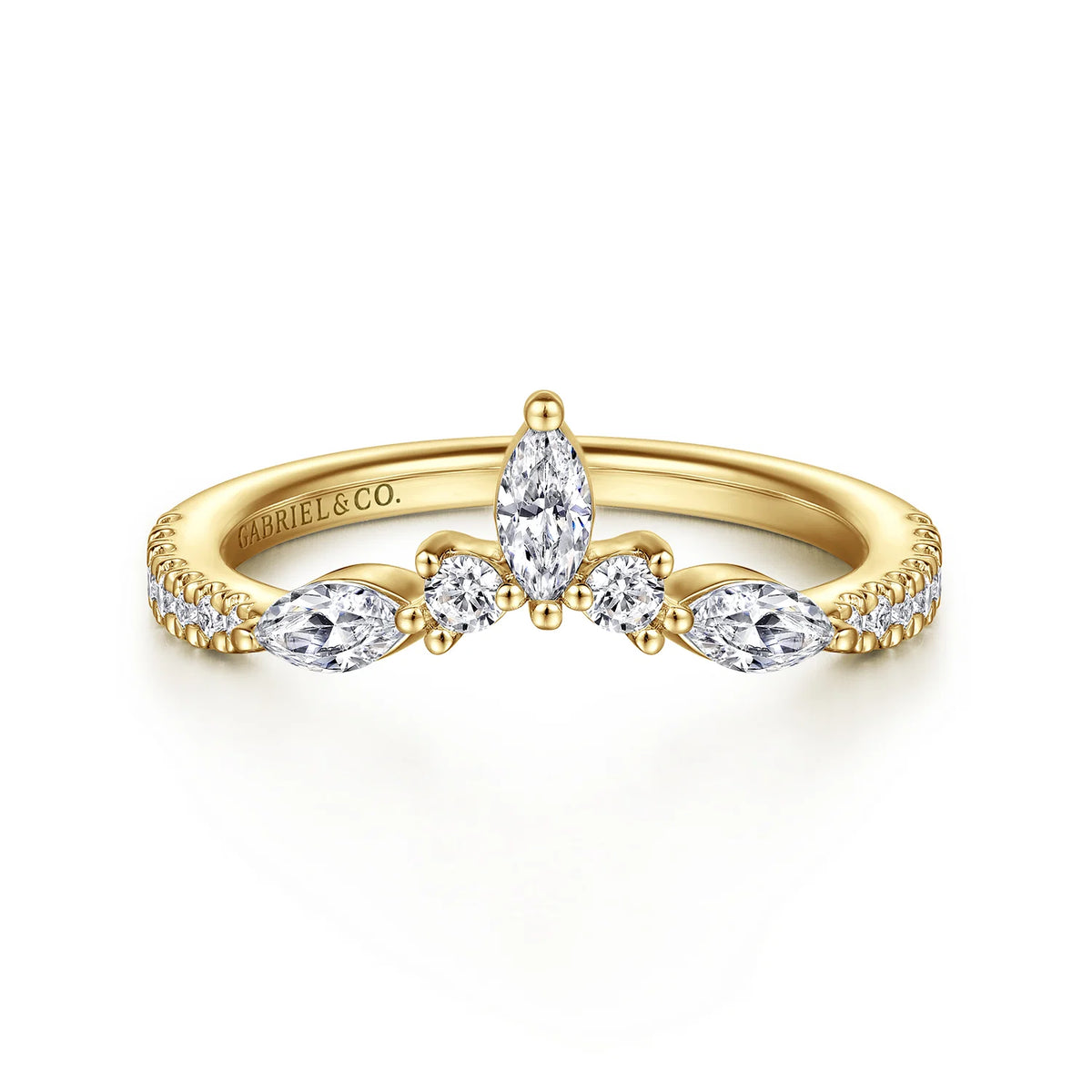 Marquise Diamond Tiara Contour Wedding Band