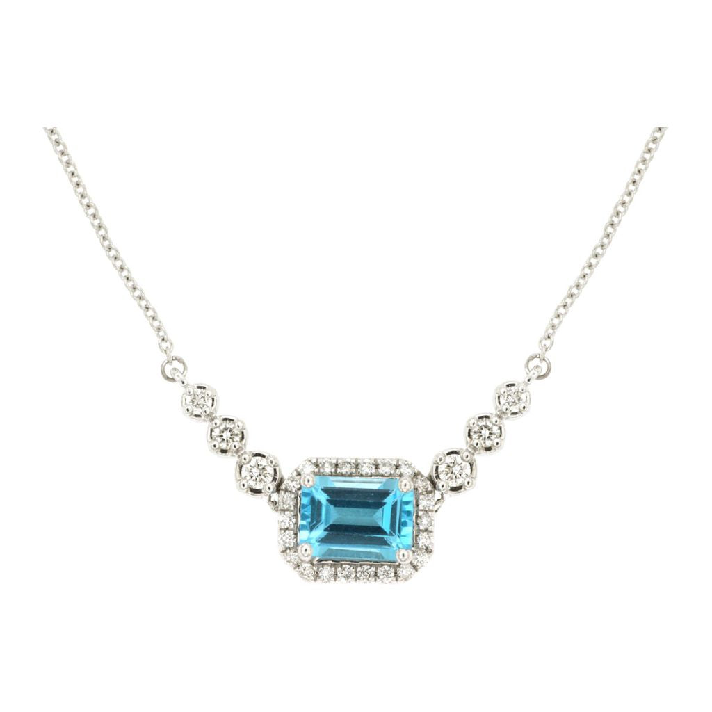 Swiss Blue Topaz and Diamond Necklace