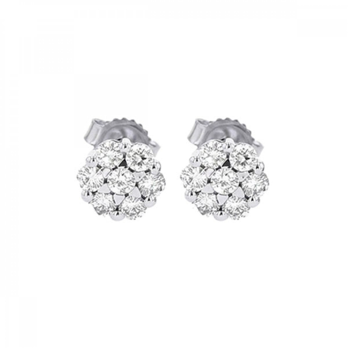 Timeless Round Cut Diamond Cluster Stud Earrings, 0.25 cttw
