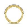 Bujukan Beaded Ring with Diamonds in Gold