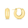 Small 20mm Polished Puffy Hoop Earrings in Yellow Gold
