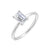 Art Deco Inspired Lab-Created Emerald Cut Diamond Engagement Ring in White Gold, 1.10 cttw