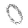 White Gold Diamond Twist Stackable Ring, 0.40 cttw