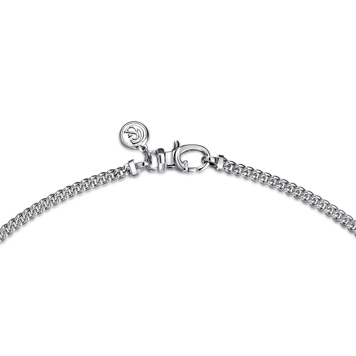 Sterling Silver Men's Solid Link Chain Necklace, 22"