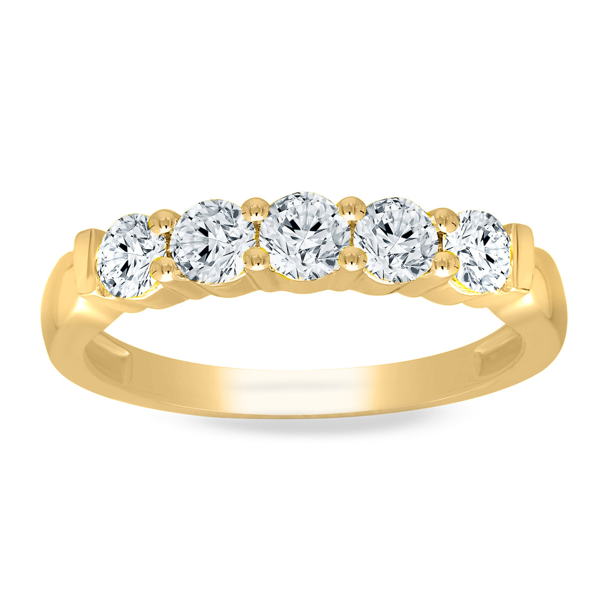 Yellow gold diamond anniversary band, 0.75ctw