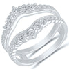 Diamond Tiara Engagement Ring Guard in White Gold, 0.75 cttw