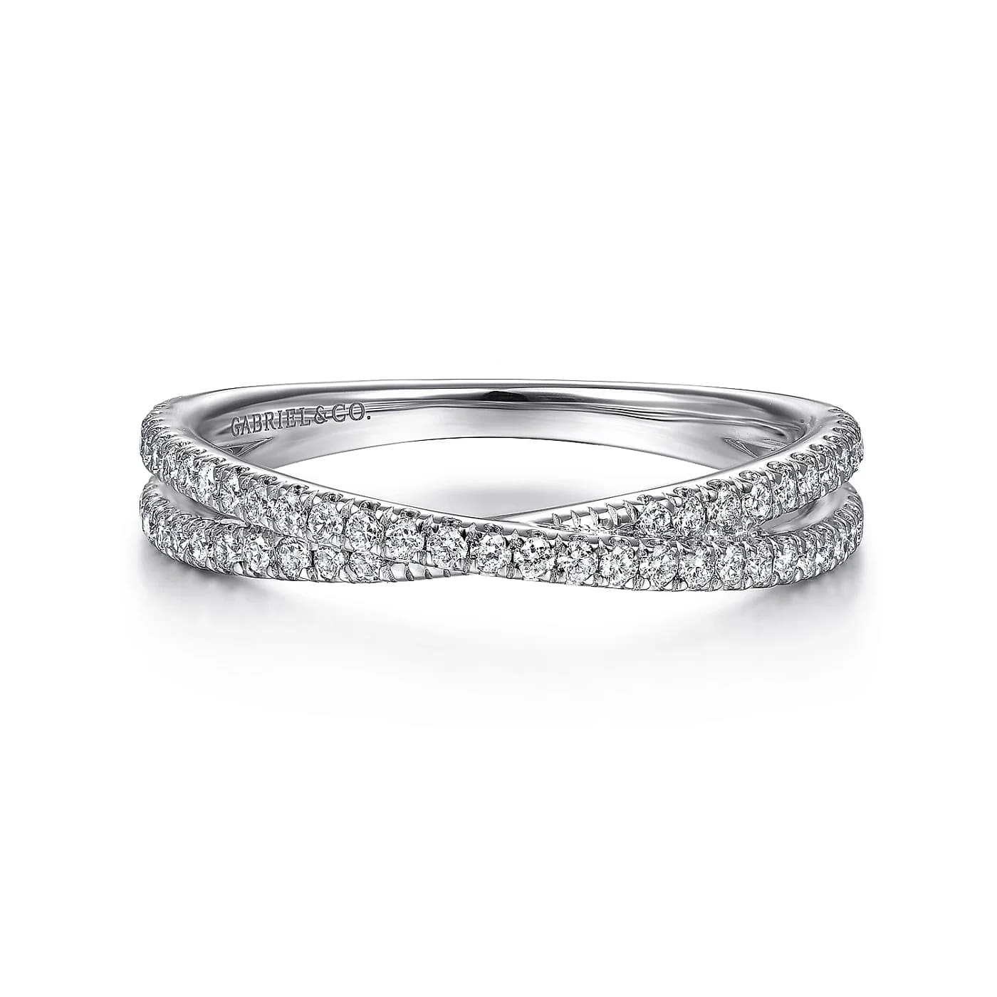 White Gold Diamond Criss Cross Ring, 0.28 cttw