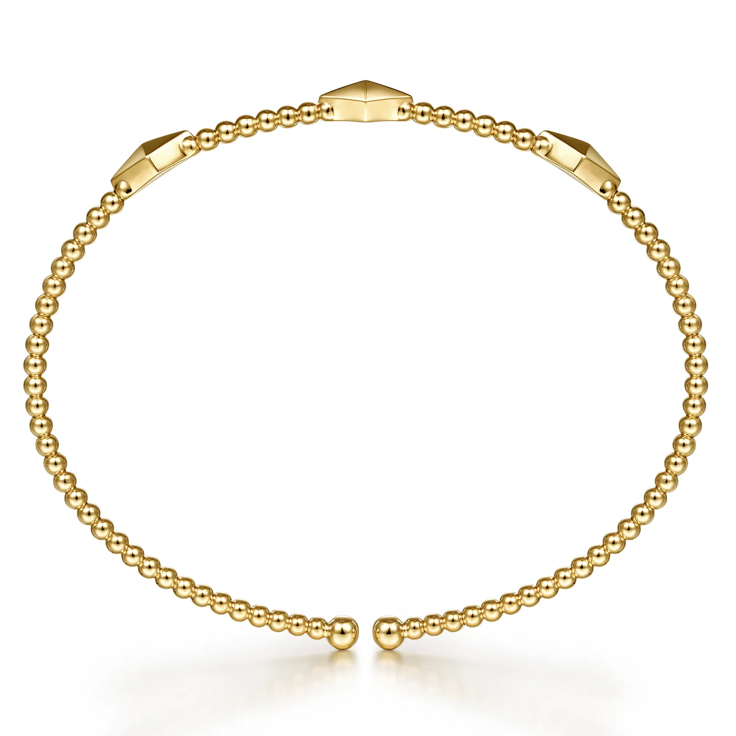 Beaded Cuff Bangle Bracelet With Geometric Design