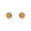 Citrine Earrings with Diamonds