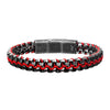 Inox Mesh Box Link Bracelet with Red Cord