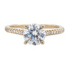 Cathedral Style Diamond Engagement Ring Setting with Diamond Pave Band, 0.14 cttw