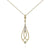 Vintage Inspired Diamond Twist Pear Shaped Pendant Necklace in Yellow Gold, 0.16 cttw
