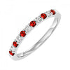 Colorful Ruby and Diamond Band Ring in White Gold, 0.375 cttw