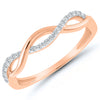 Rose Gold Diamond Infinity Twist Band Ring, 0.10 cttw