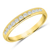 Elegant Yellow Gold Channel Set Anniversary Band with 11 Diamonds, 0.33 cttw