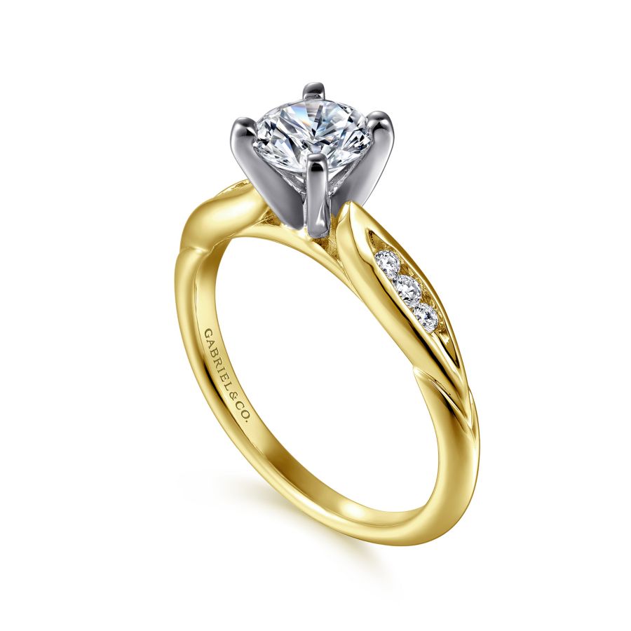 Quinn Engagement Ring Setting in Yellow Gold