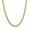 22&quot; Stainless Steel Gold-Plated Diamond Cut Curb Chain Necklace- 6mm