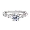 Diamond Engagement Ring Setting with Round and Baguette Diamond Band, 0.48cttw
