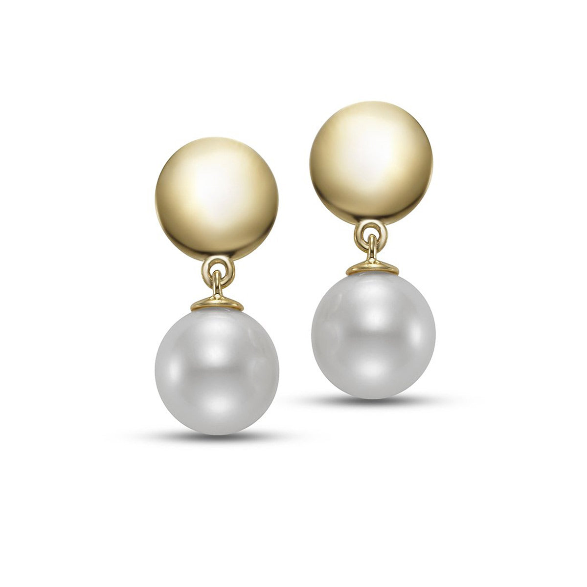 Freshwater Pearl Dangle Earrings in 14k Yellow Gold