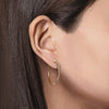 Deco Inspired 30mm Geometric Diamond Hoop Earrings in Yellow Gold, 0.20 cttw