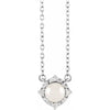 Freshwater Pearl Necklace with Diamond Halo