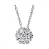 Timeless White Gold Diamond Cluster Pendant Necklace, 0.25 cttw