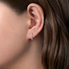 Double Pave Diamond Row Huggie Earrings