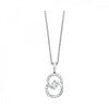 Diamond Double Circle Interlock Pendant Necklace set in White Gold, 0.25 cttw