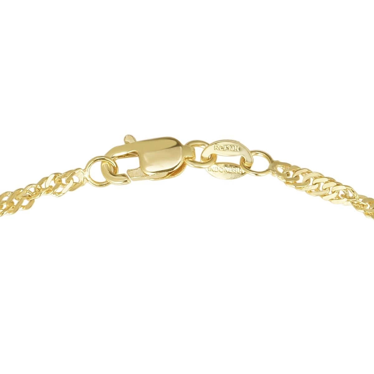 Delicate 1.5mm Singapore Chain 16” Necklace in 14k Yellow Gold