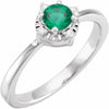Lab Created Emerald Ring with Diamonds