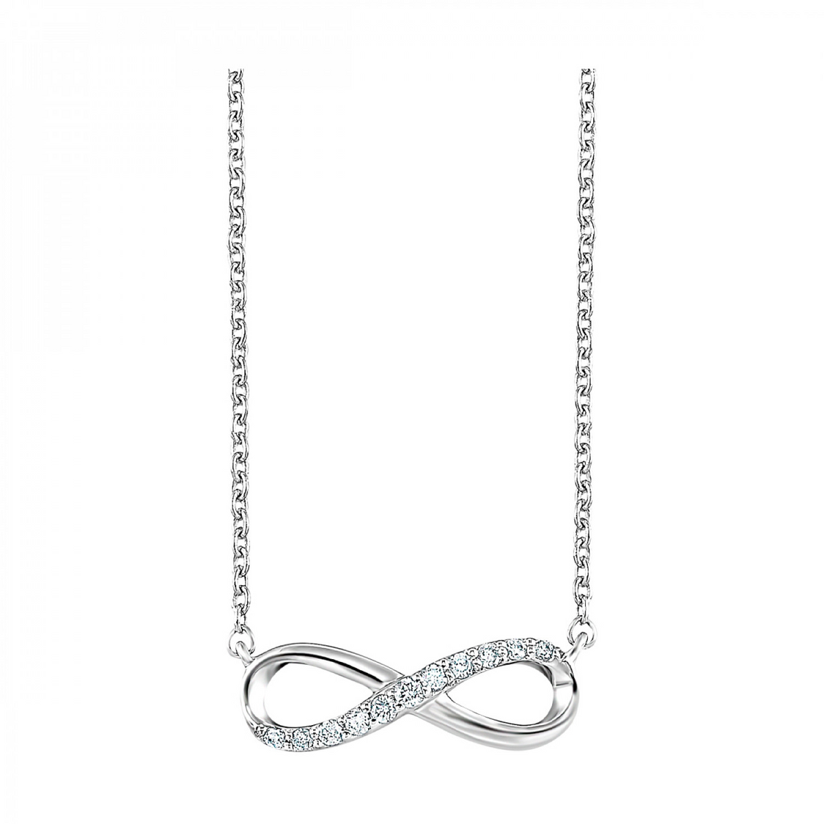 Infinity Diamond Pendant in Sterling Silver