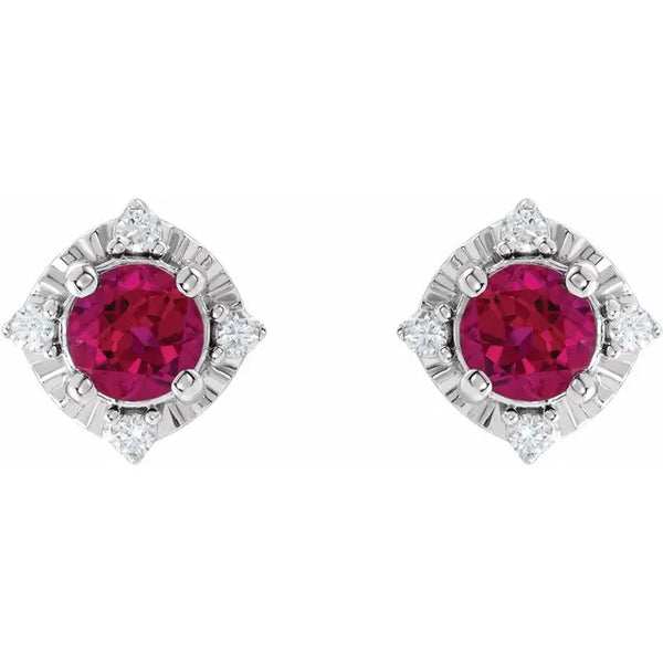 Lab created ruby deals stud earrings