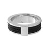 Inox Stainless Steel Band with Black Cable Detail- Size 10